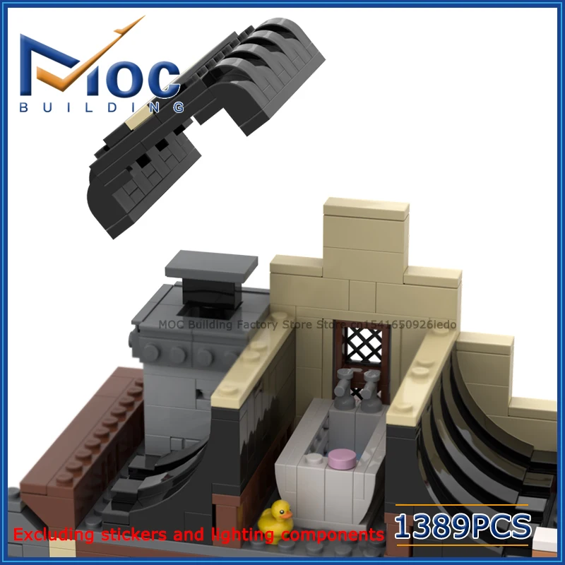 Фото MOC Классическая серия фильмов Сцена Уютная модель таверны Строительные блоки Креативный волшебный мир Игрушки DIY Сборка кирпичей Дисплей Рождественский подарок №5