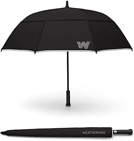 

- Stick Umbrella - Windproof Umbrella Resists Up to 55 MPH Winds (Black)