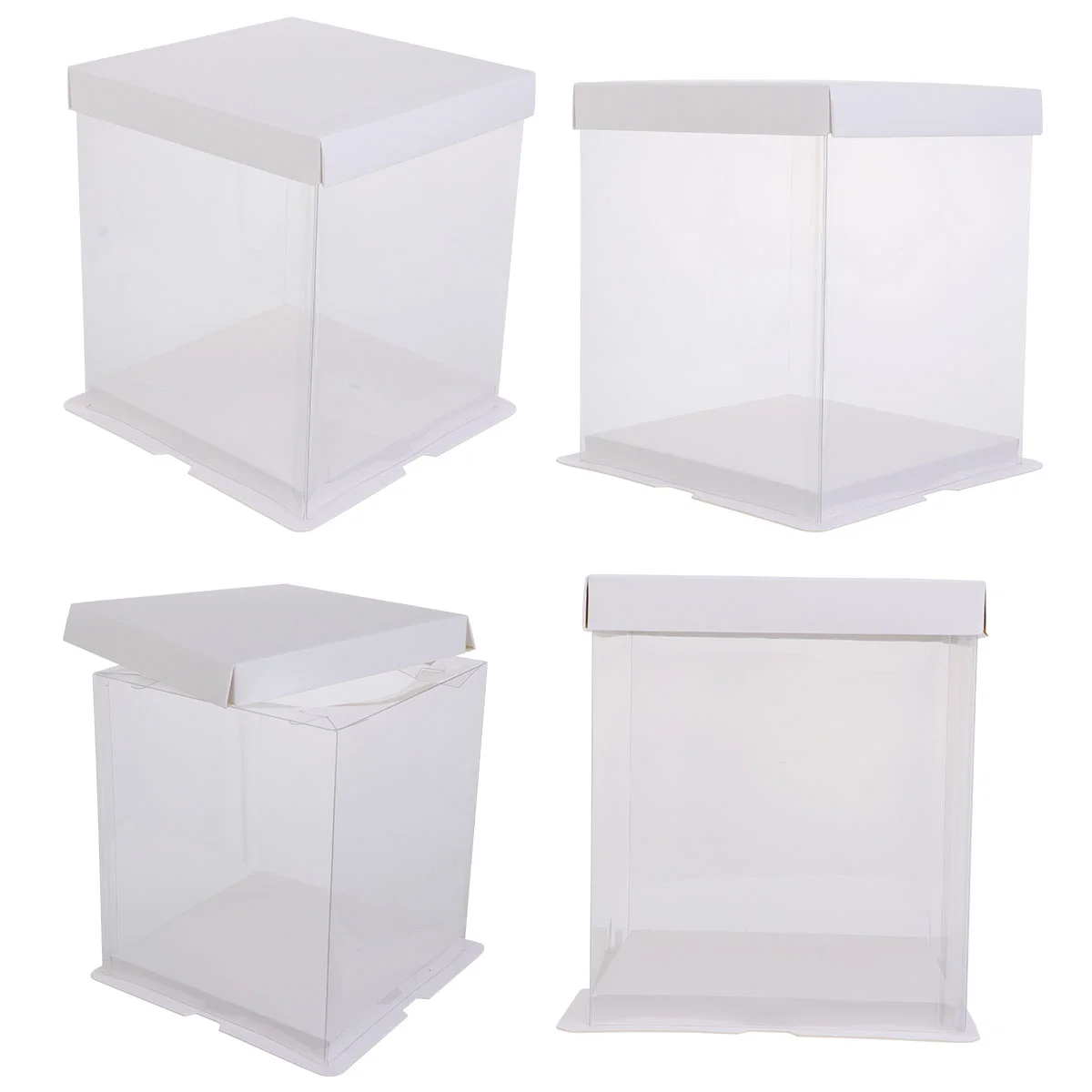 

Cake Box Cupcake Boxes Carrier Gift Clear Transparent Container Birthday Wedding Board Packaging Inch Muffin Large Party Favor