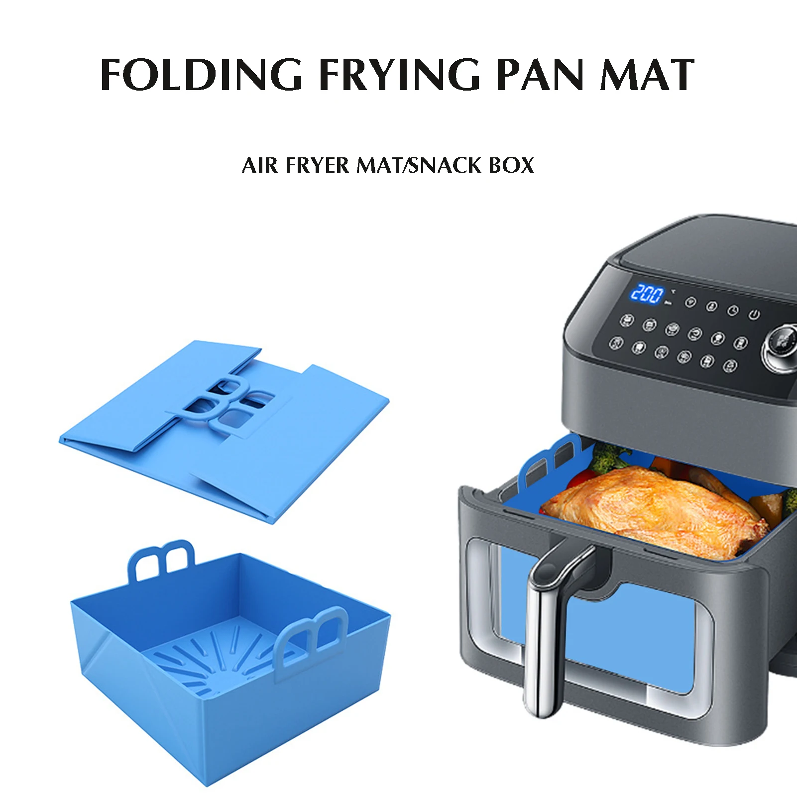 

Мягкая силиконовая квадратная сковорода для фритюрницы, легкий многоразовый практичный коврик для приготовления пельменей индейки