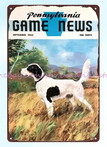 1962 охотничья собака Пенсильвания игра новости металлический жестяной знак