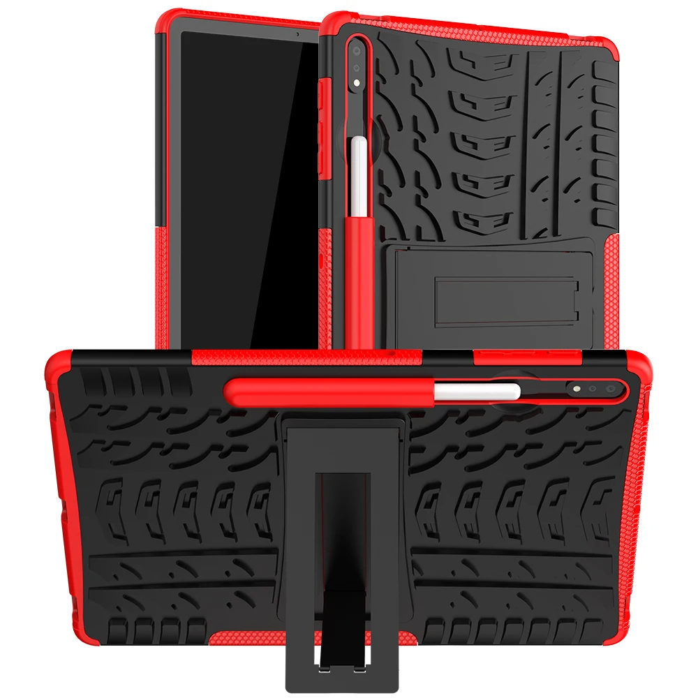 

For Samsung Galaxy Tab S7 FE 12.4 Case T730 T736 Dual Layer Armor Tough Rugged Back Protector Hybrid Impact Kickstand Skin Cover