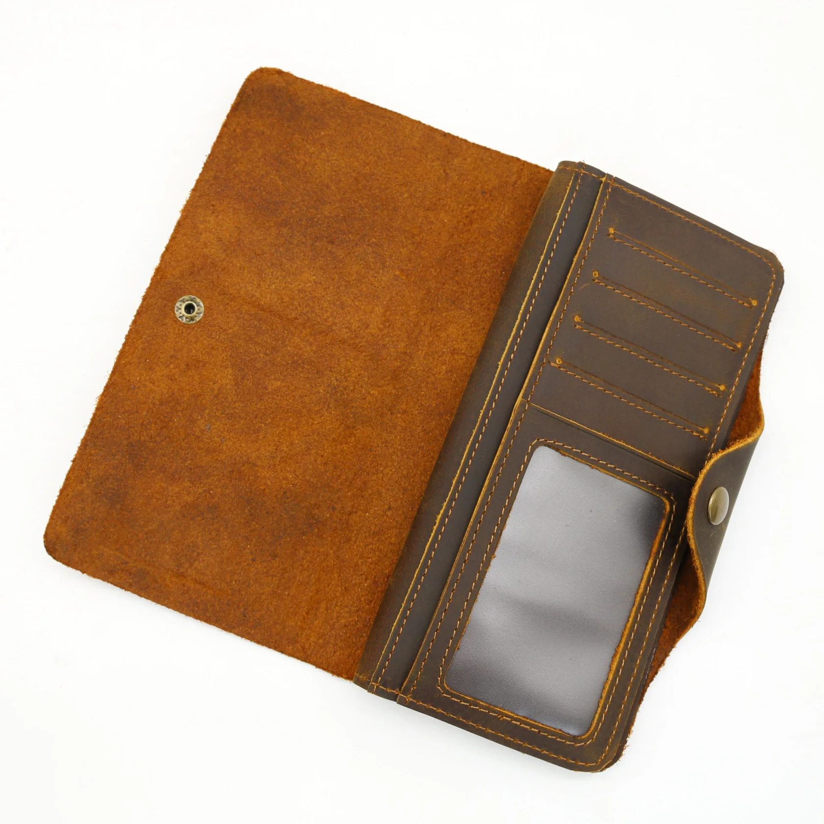 Vintage Men's Long Wallet Man Genuine Leather Purse Clutch Wallets First Layer Real Leather Multi-Card Retro Card Holder Wallets