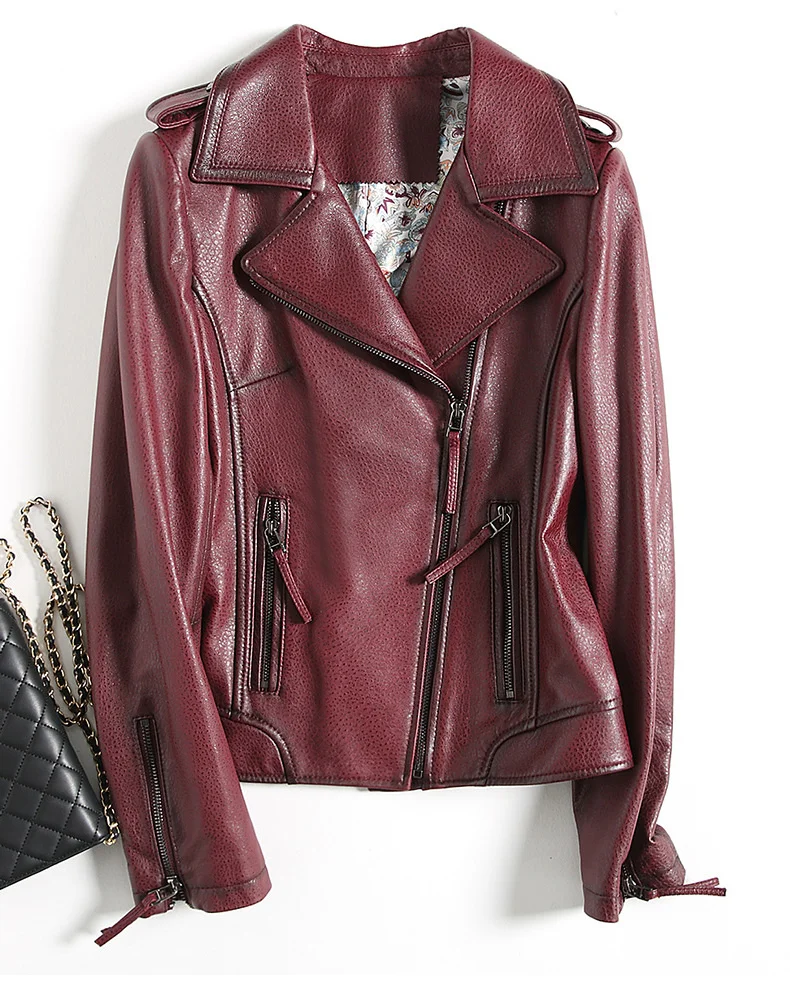 

Real Leather Jackets Women Spring AutumnFashion Motorcycle Genuine Women's Sheepskin Coat Female Jacket Veste Femme Zjt1558 2023