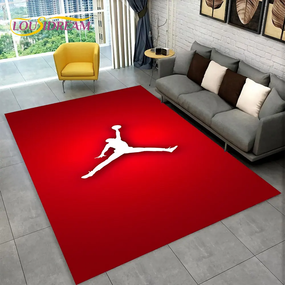 

3D Basketball Area Rug Large,Carpet Rug for Living Room Bedroom Sofa Doormat Camping Picnic Decor,Kid Game Non-slip Floor Mat