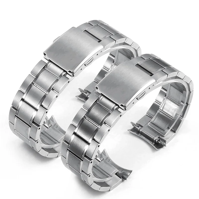 Stainless steel strap is suitable for CASIO fine steel bracelet MTP-1374 / 1375 / MDV-106 swordfish arc mouth watch strap, 22mm