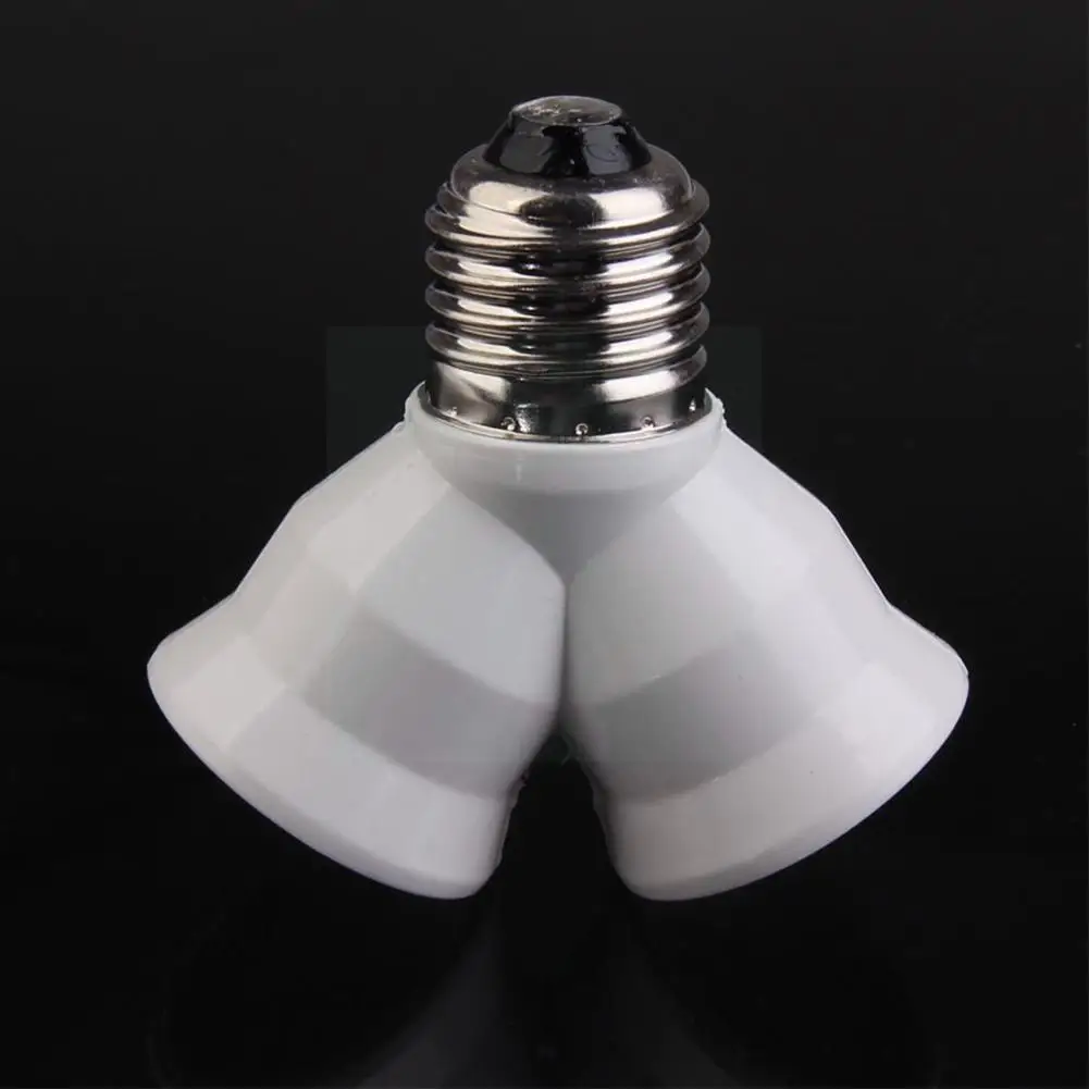 

2 In 1 E27 To E27 Lamp Socket Splitter Adapter Light Holder Lamp Base Y Stand Bulb Holder Double Accessories Converter W1q6