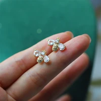 new fashion copper zirconia earrings for woman flowerbutterflybee earrings luxury famous brand jewelry collection