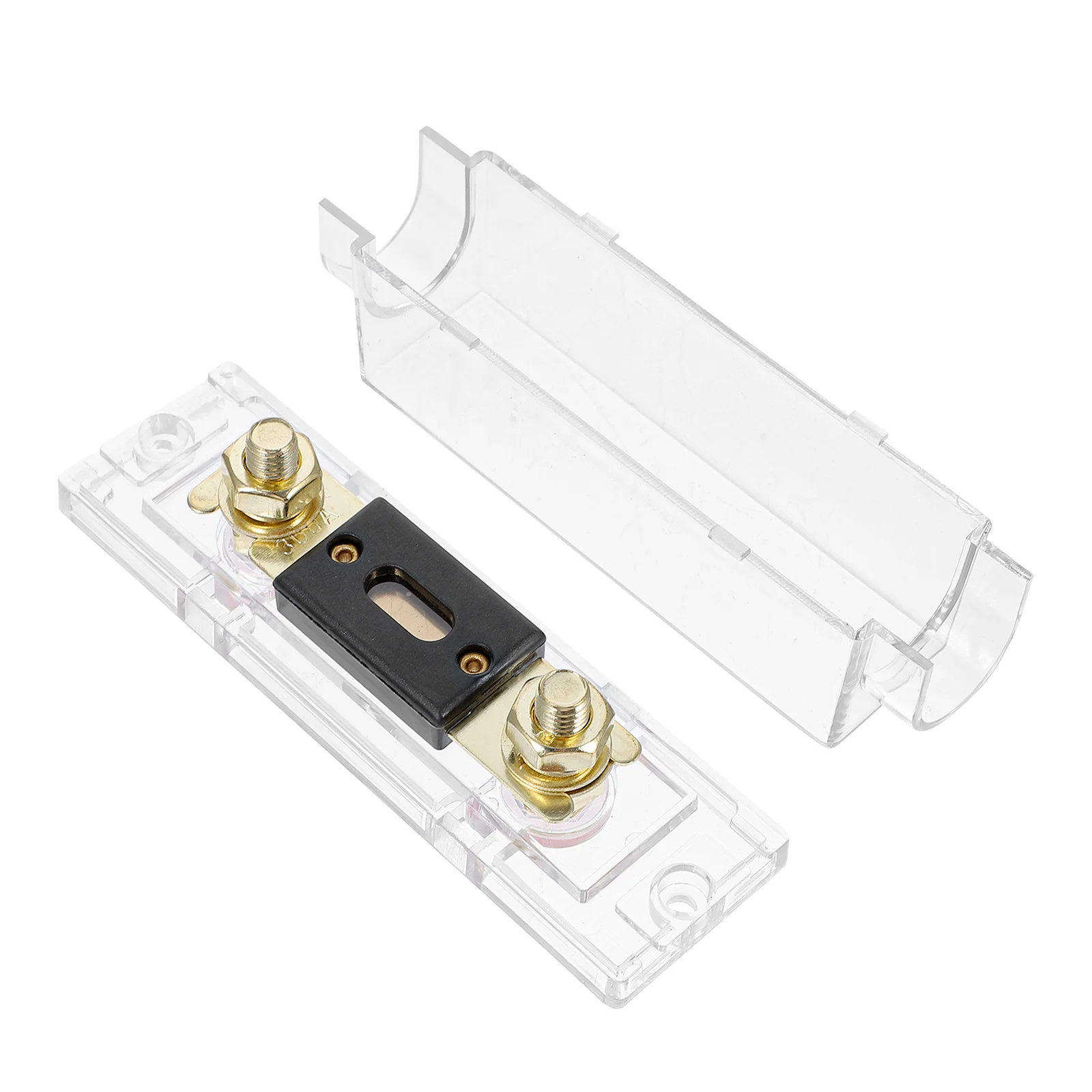 

Clear Shell ANL Fuse Holder with 300A Fuses for Car Audio and Video System