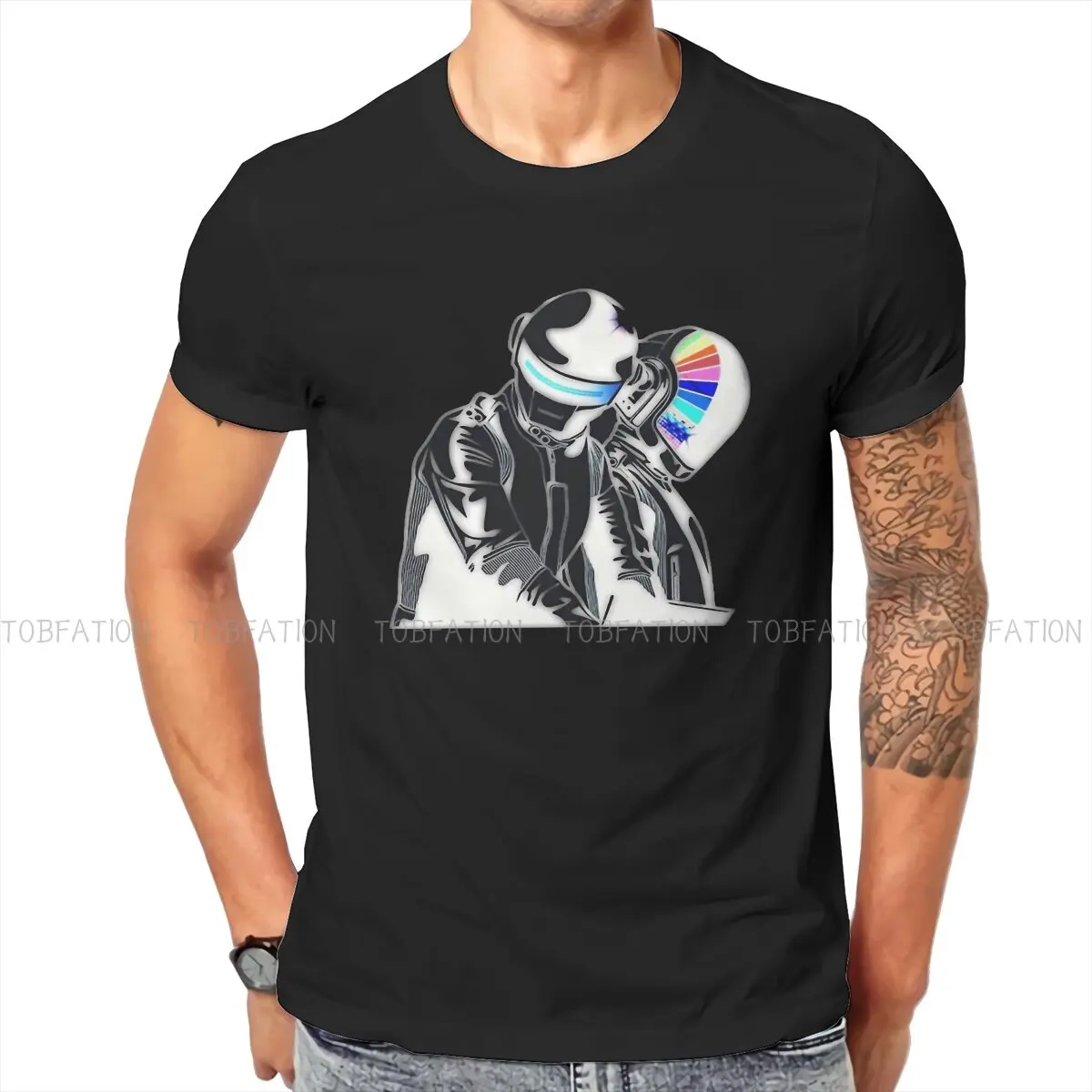 

Daft Punk Helmet Man TShirt White Individuality T Shirt Graphic Streetwear Hipster