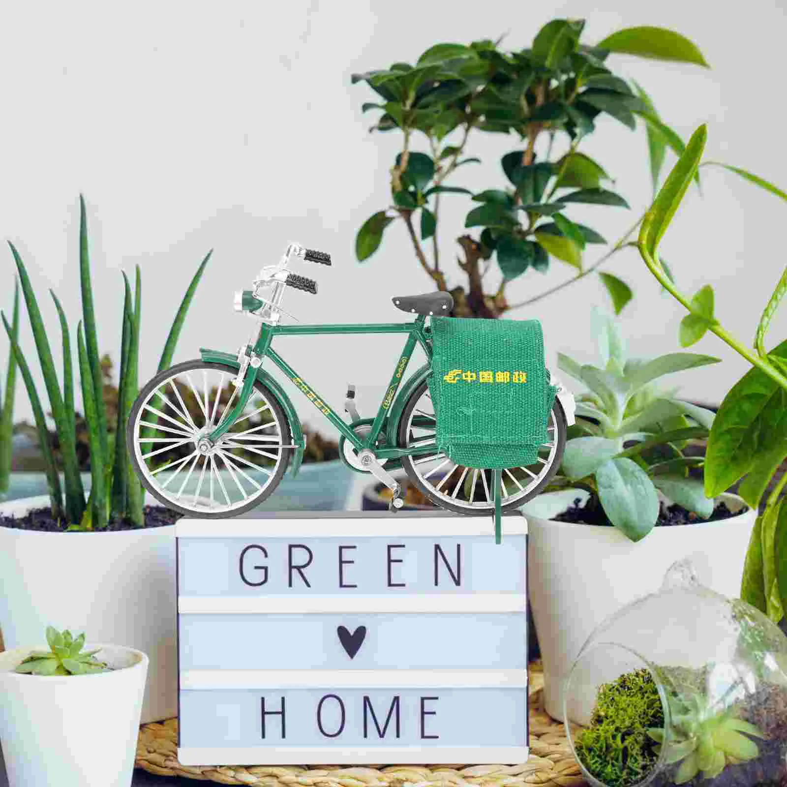 

Bicycle Model Children Bike Toy Miniature Ornament Tabletop Sculpture Decorate Statue Iron