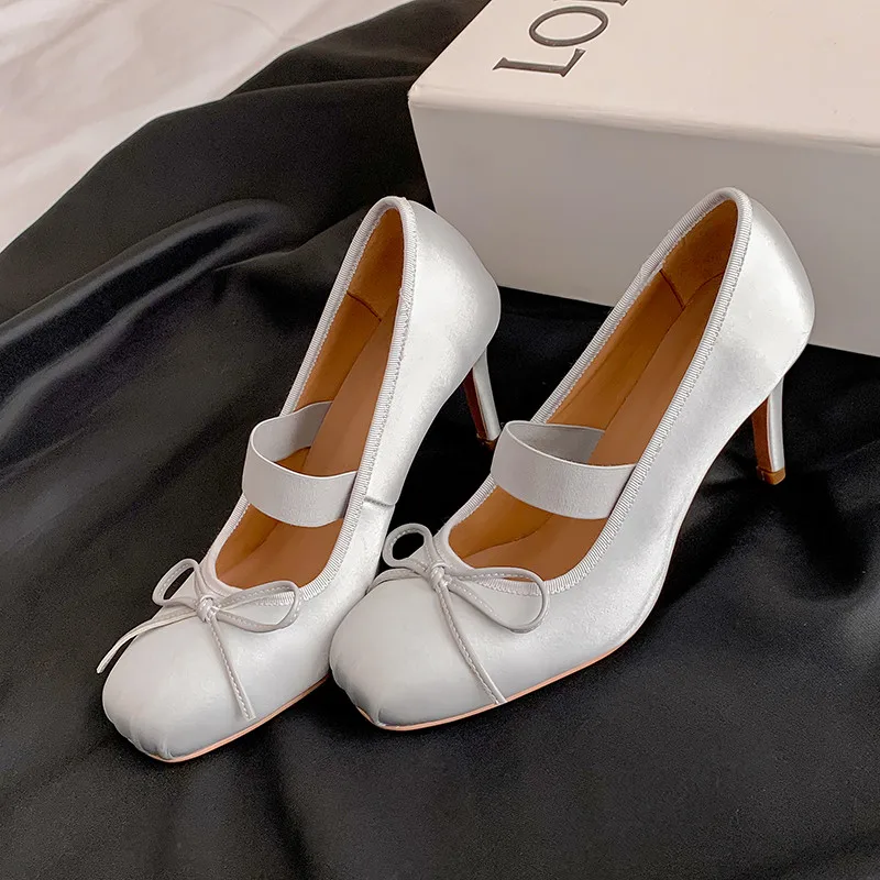 MKKHOU модные туфли-лодочки новые высококачественные балетки на высоком каблуке с