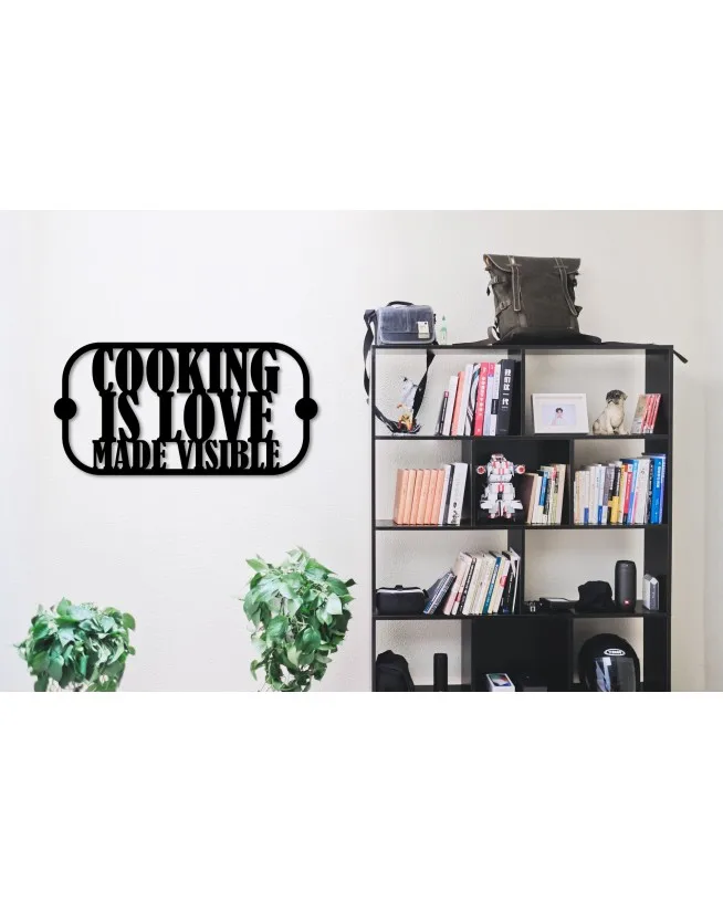 

I Love To Cook - Typography Metal Graffiti Art Black Wall Décor,Living Room, Bedroom, Kitchen, bathroom Interior Decoration, Wa