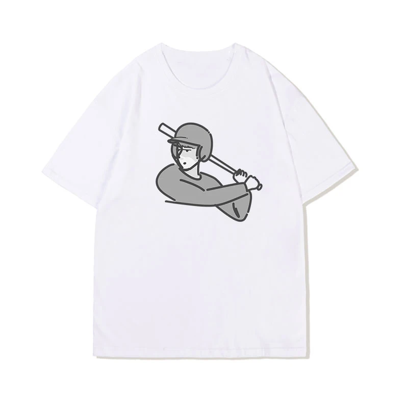

Baseball Junior Manga Graphic Quality Vintage Harajuku Cotton Oversized Streetwear Men T-Shirt Clothes Women Tops Short Sleeve
