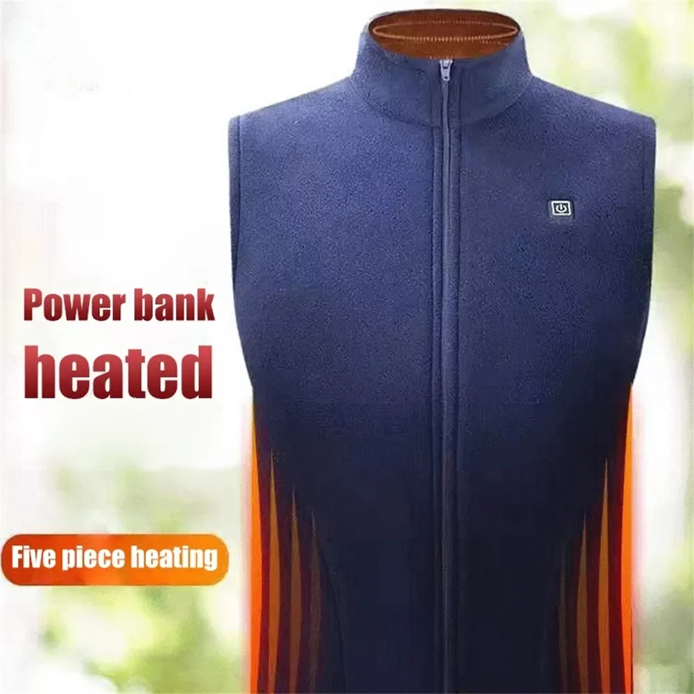 

Winter Electric Warm Heating Vest Fleece Smart Men Women Heated Jacket Fever Recharge Fishing Clothes Graphene