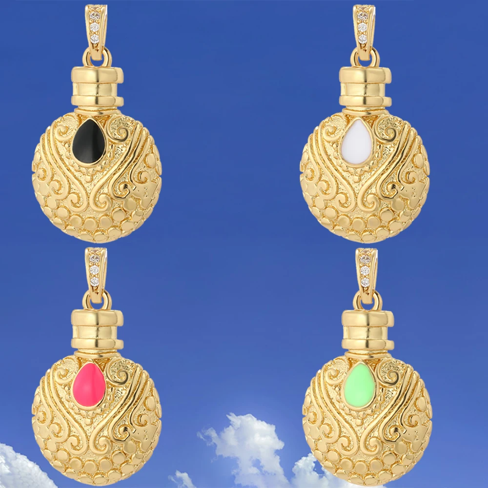 

Rune Round Ball Charms for Jewelry Making Supplies Gold Color Water Drop Pave CZ Charm Earrings Necklace Bracelet Accessories