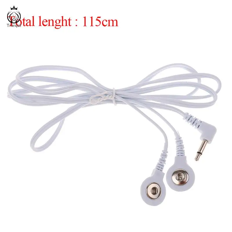 

2 Buttons Electrotherapy Electrode Lead Wires Cable For Tens Massager Connection Cable Massage Relaxation 2.5/3.5mm
