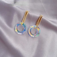 explosive personality creative ladies trumpet exquisite korean cute simple crystal pearl earrings ladies party beautiful jewelry