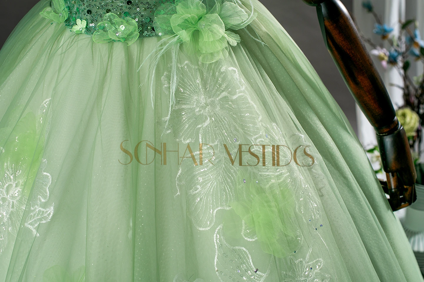 Фото Платье Sonhar Vestidos Green Party для 15-летия, выпускного бала, нарядное, на заказ, для девочки 15 лет, 2026 №4