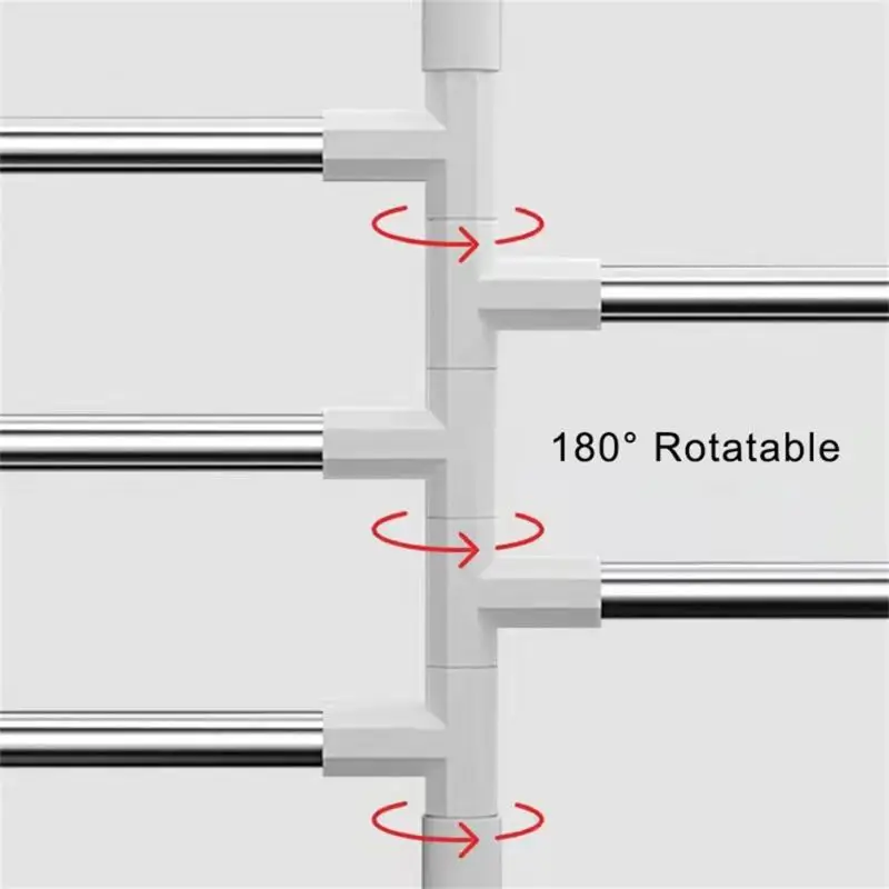 Bathroom Towel Rack Rotatable Holder 99.99% Space Aluminum 2/3/4-Bar Hanger Kitchen Shelf Paper Hanging Wall Mounted