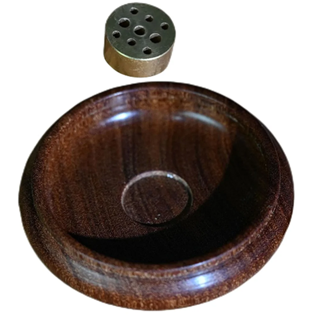 

Holder Burner Wood Stick Tray Wooden Decorative Corn Farmhouse Buddist Round Brass Cone Holders Vintage Plate Fengshui Burners