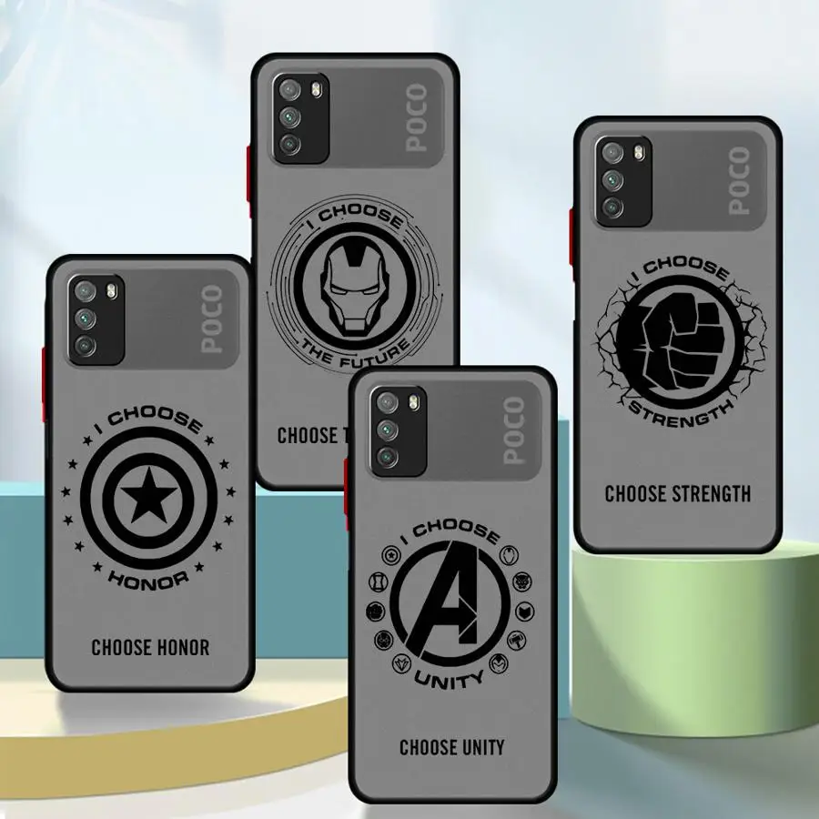 Чехол для телефона Xiaomi Redmi 12C 10A 12 13C 10 10C A1+ A2 Plus 9 9A 9C 9T K40 Pro Marvel Iron Hero Logo Soft Cover Capa