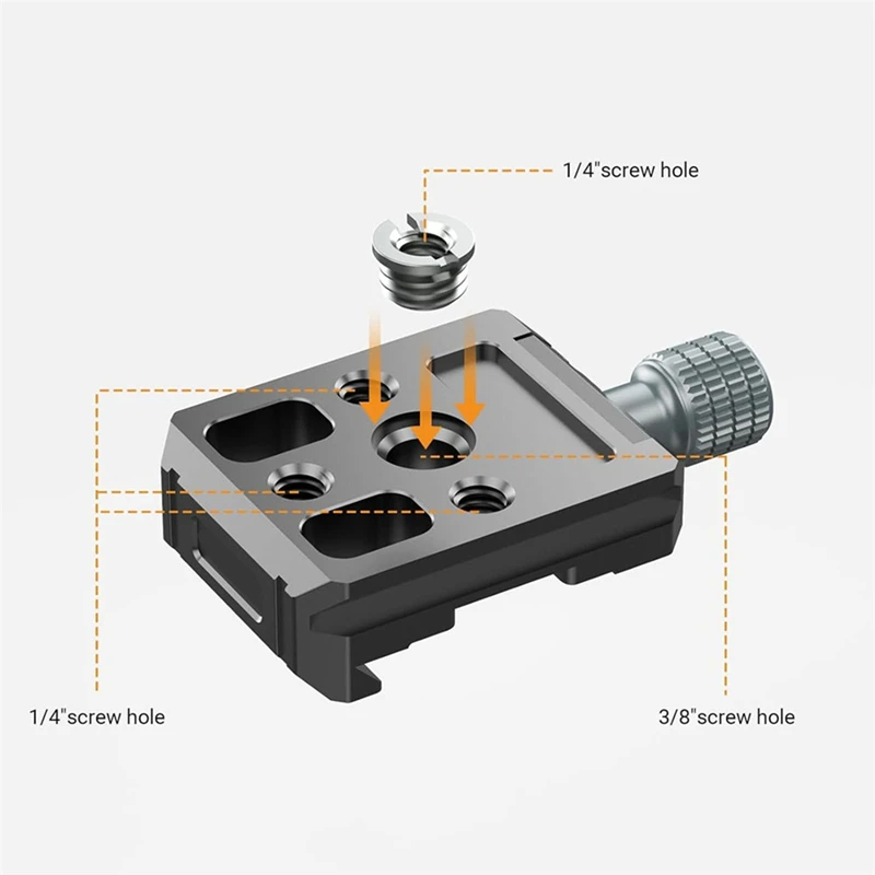 Universal For Arca Swiss Type Clamp With 3/8 And 1/4 Screw Quick Release Plate QR DSLR Tripods Ronin S/SC