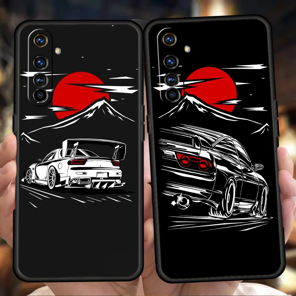

JDM Car Soft Silicone For Realme 8i 9i 9 Pro Plus GT2 Pro C3 6 7 8 Pro C21 C11 C25 Pro 5G Shockproof Phone Cover Fundas Coque