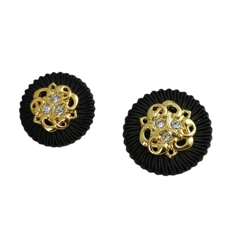 Модная черная кружевная Металлическая пуговица в европейском и американском