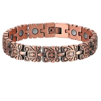 copper bracelet for women men vintage pattern cross raw magnets for arthritis drop shipping