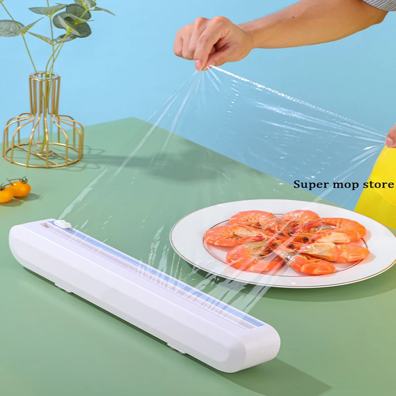 

Cling Film Cutting Box Aluminum Foil Sliding Knife Type Storage In The Kitchen Food Wrap Dispenser Cutter Kitchen Accessories