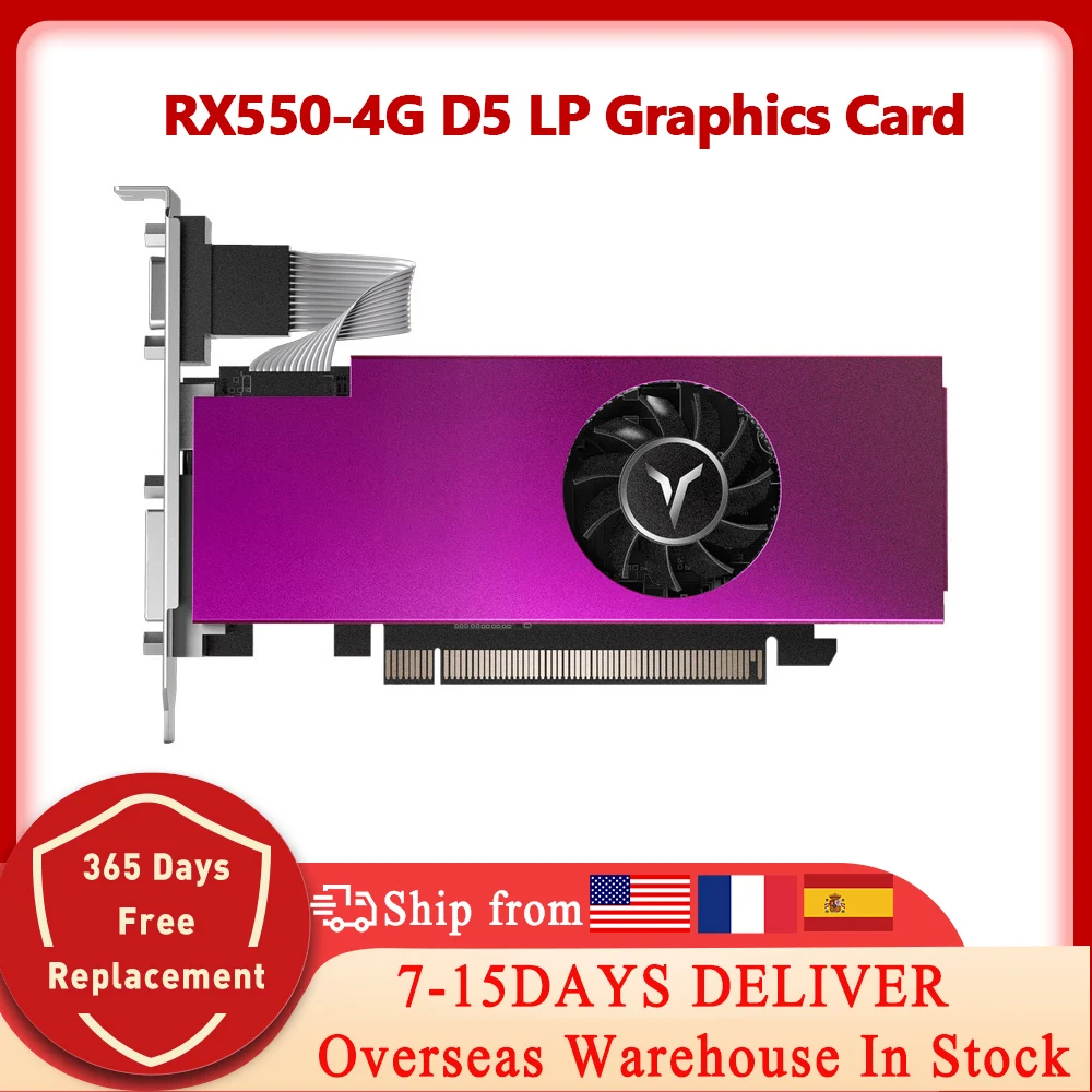 

Видеокарта Yeston RX550 4 ГБ GDDR5 3,0 бит PCIE PCI Express VGA DVI-D видеокарта для AMD Radeon RX550