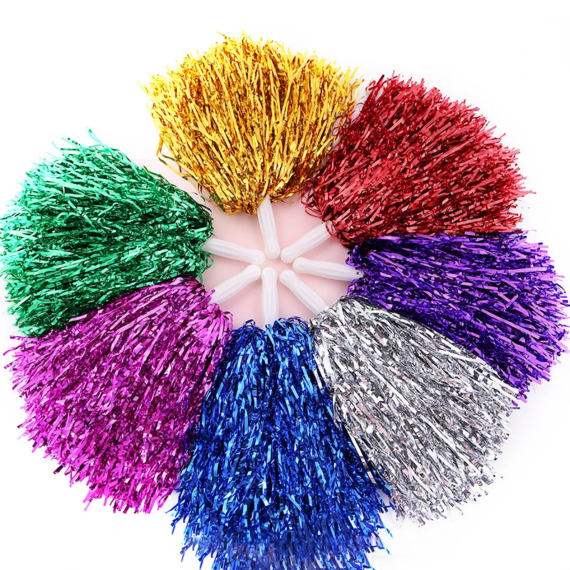 Cheerleading Pom Poms with Handle Cheer Balls Gold Yellow Pi