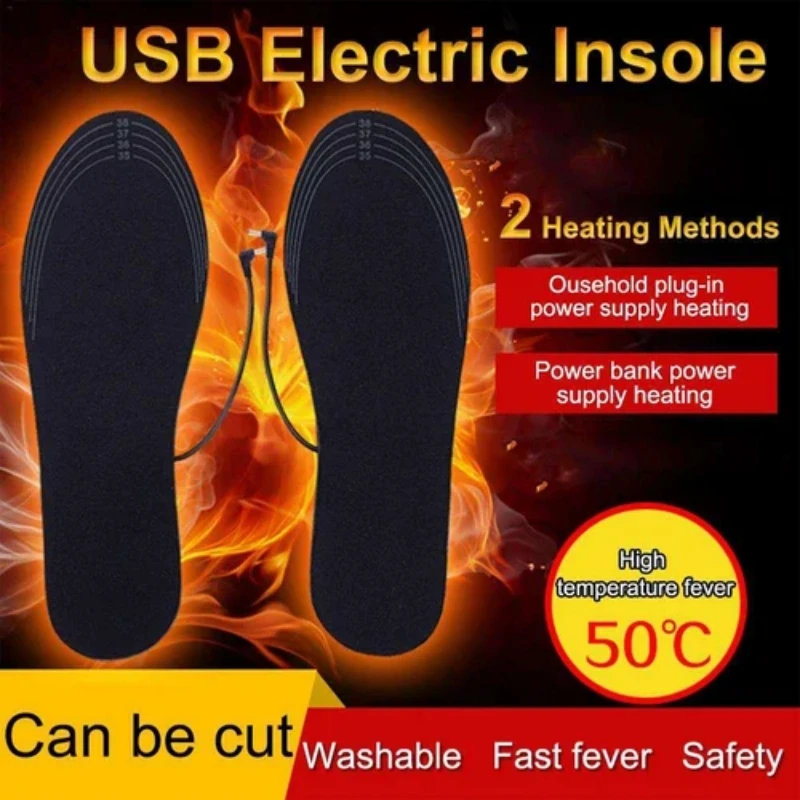 

USB Heated Shoe Insoles Rechargeable Electric Feet Warmer Winter Outdoor Remote Control Heating Insoles Foot Warming Shoes Pad