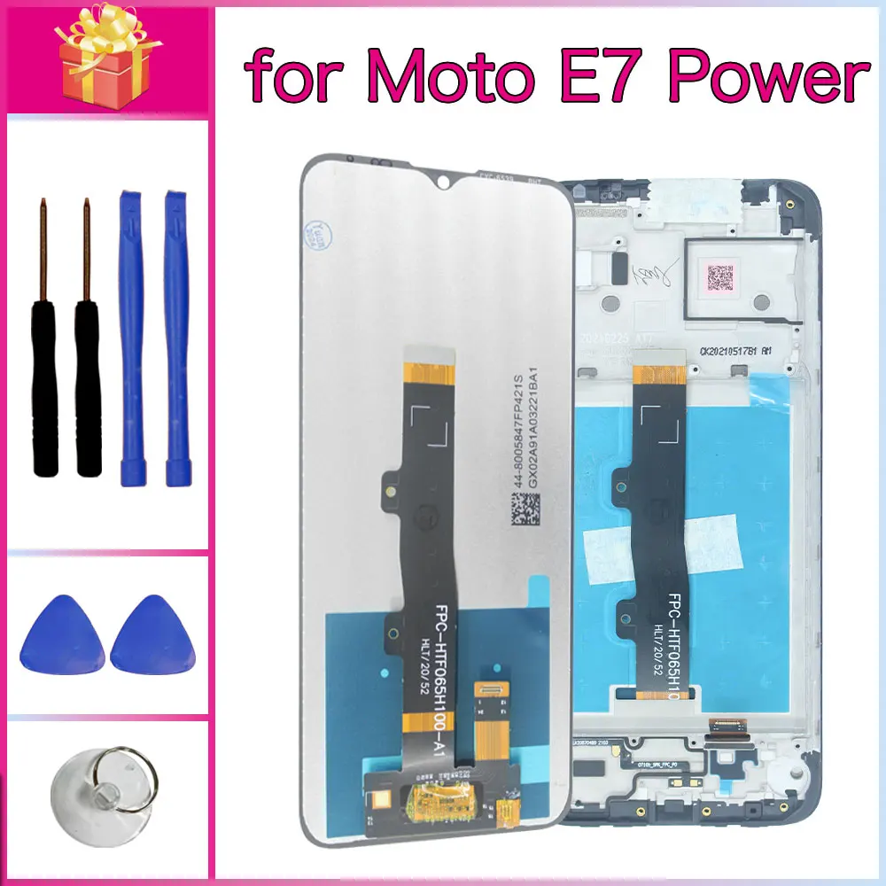 Фото Подходит для Motorola Moto E7 Power: компонент цифрового преобразователя сенсорного экрана LCD, комплект для ремонта задней крышки LCD-дисплея. №1