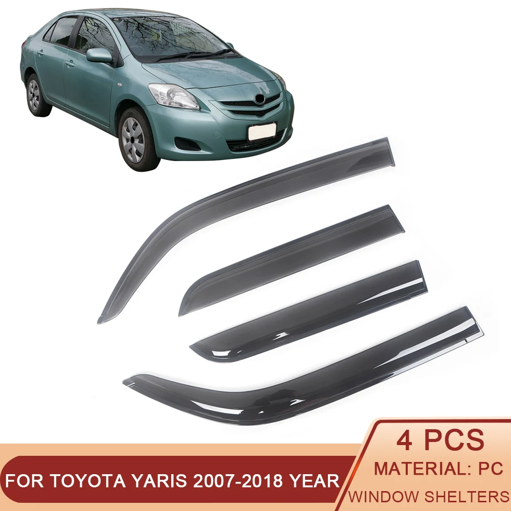 

For Toyota Yaris 2007-2018 Car Side Window Visor Sun Rain Guard Shade Shield Shelter Protector Cover Frame Sticker Accessories