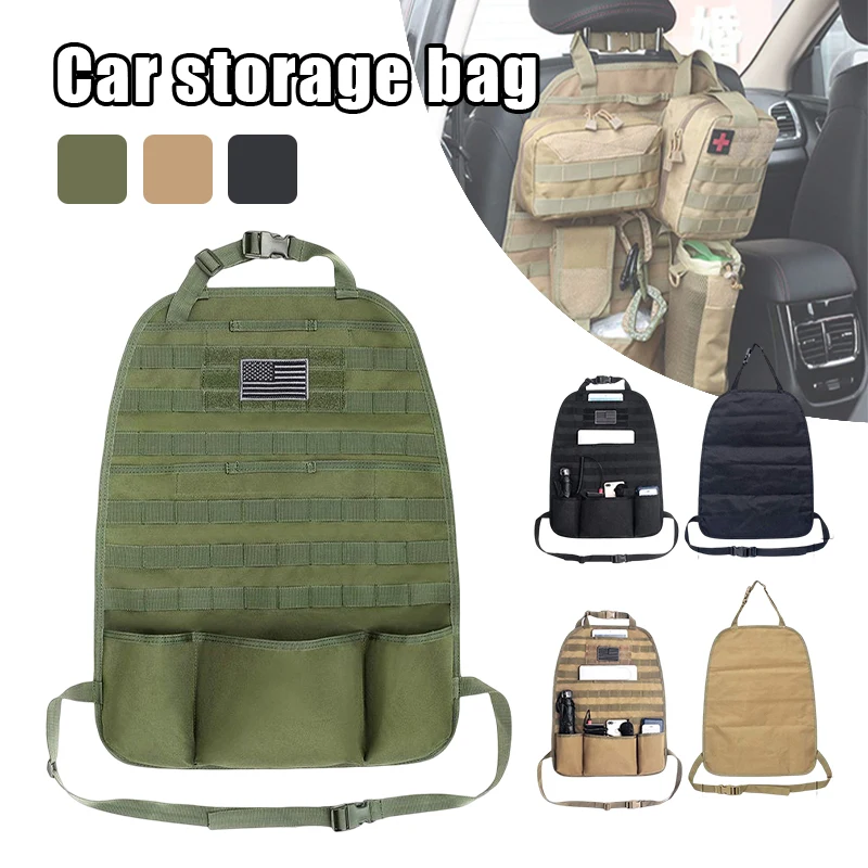 

New Outdoor Tactical Car Seat Storage Cushion Molle Panel Seat Protector Multi-function Car Collection Sundries Hanging Bag