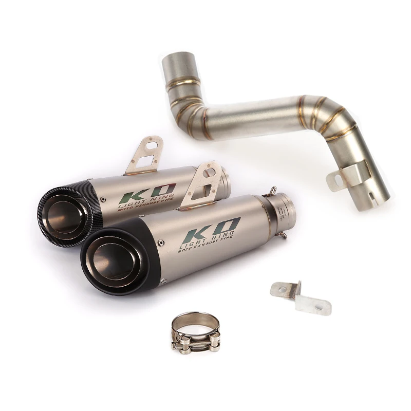 

Motorcycle Exhaust Pipe Escape Muffler Mid Link Pipe Slip on Without DB Killer Stainless Modified for DUKE 200 390 2012-2016
