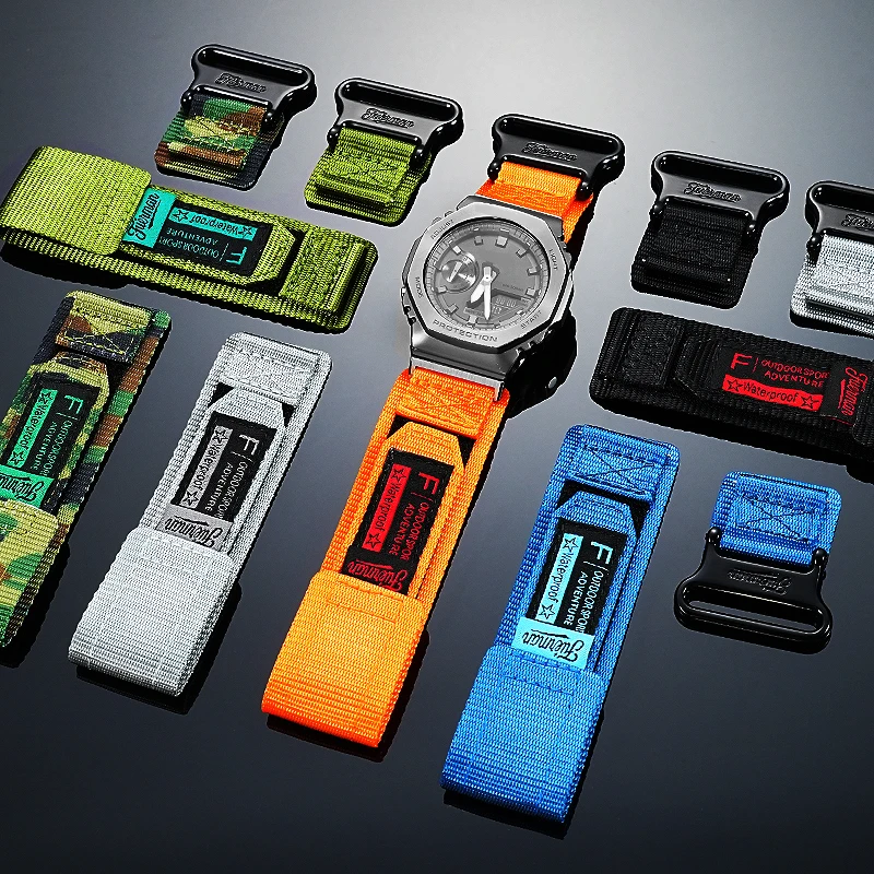 Фото Для Casio G-SHOCK GA-2100/GA-2110/GA-B2100 GM2100/GBM-2100/DW5600 5610 | Дышащий, прочный, сменный нейлоновый ремешок для занятий спортом на открытом воздухе №1