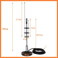 dual band 144430mhz amateur ham mobile radio antenna vhf145m uhf435m magnet mount 5meter cable uhf male