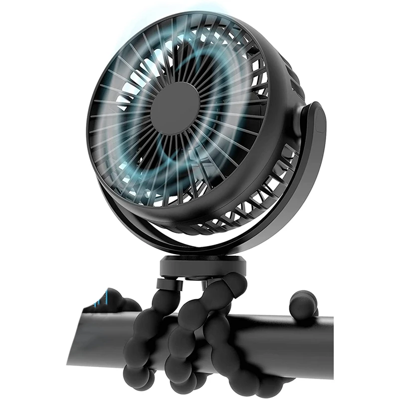 

Портативный вентилятор для коляски, управляемый вентилятор с гибким штативом, маленький вентилятор для кемпинга/путешествий, Портативный Персональный вентилятор охлаждения