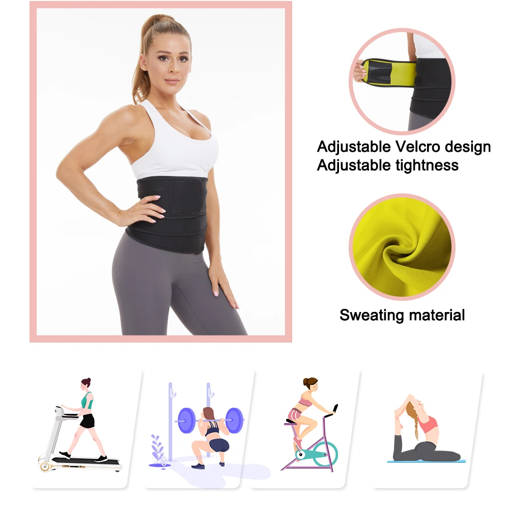 SEXYWG Women Waist Trainer Wrap for Tummy Control Neoprene Weight Loss Sauna Belt Fat Burning Waist Cincher Women Waist Wrap