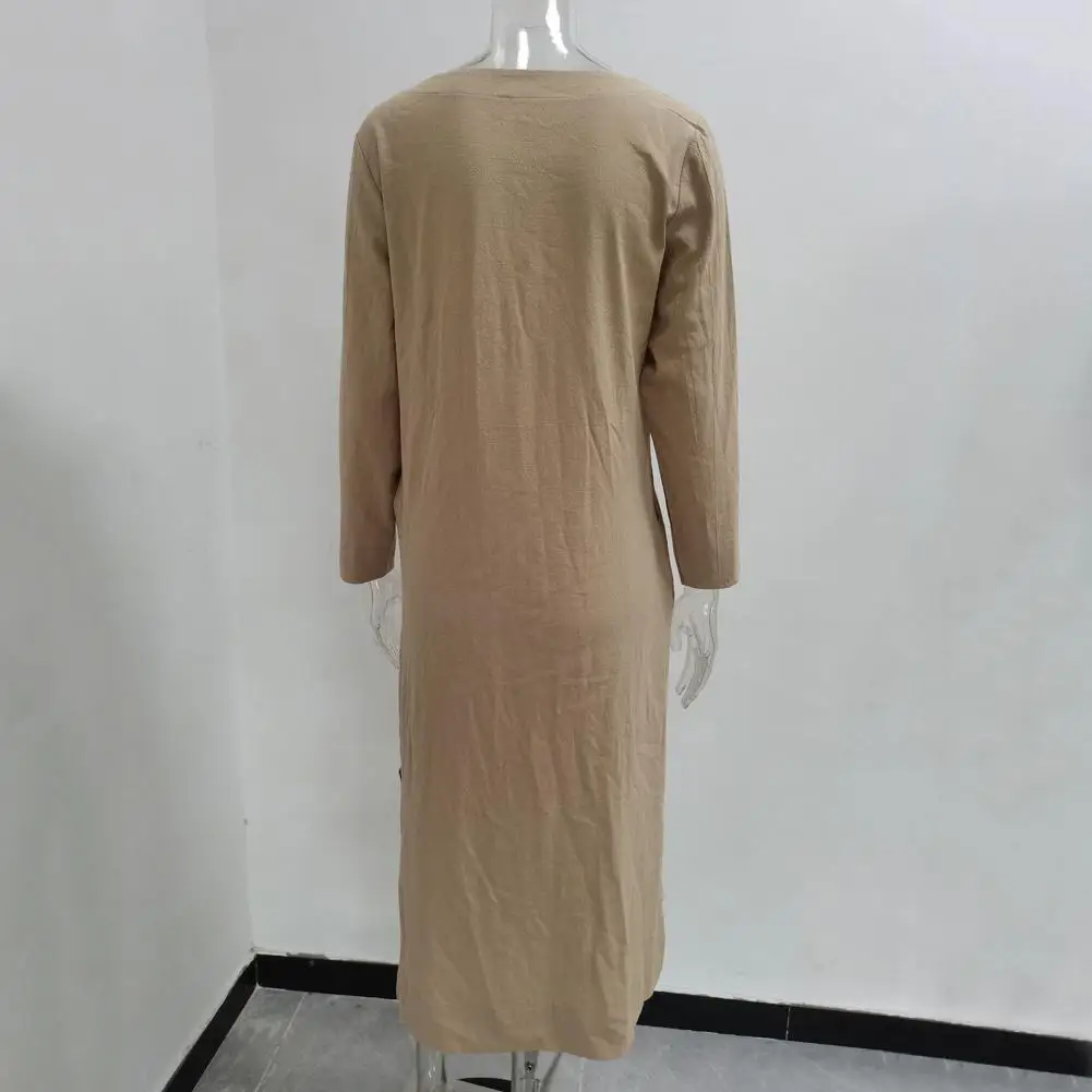 

Популярное платье-пуловер до середины икры с карманами, женское платье на весну и осень, женское длинное платье