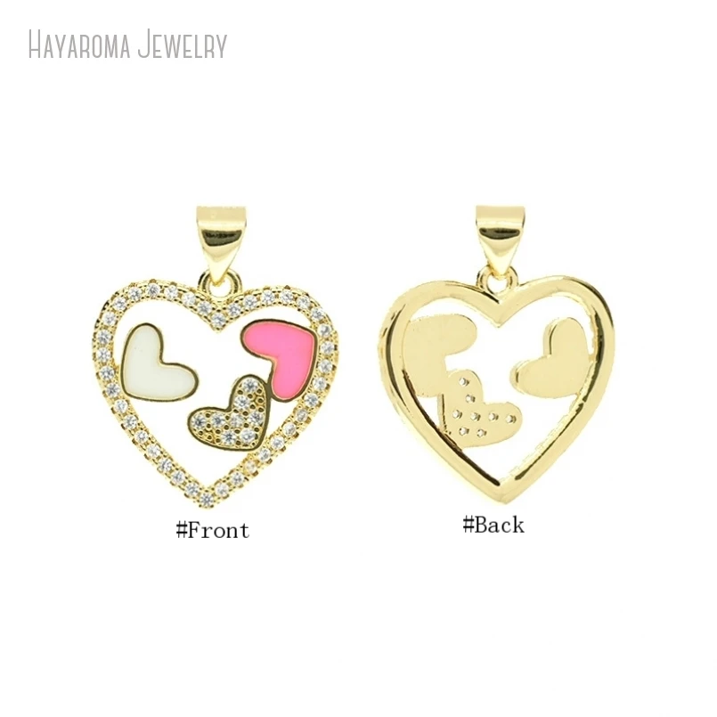10 шт. невидимая установка металлический цирконий сердечки форма сердца кулон