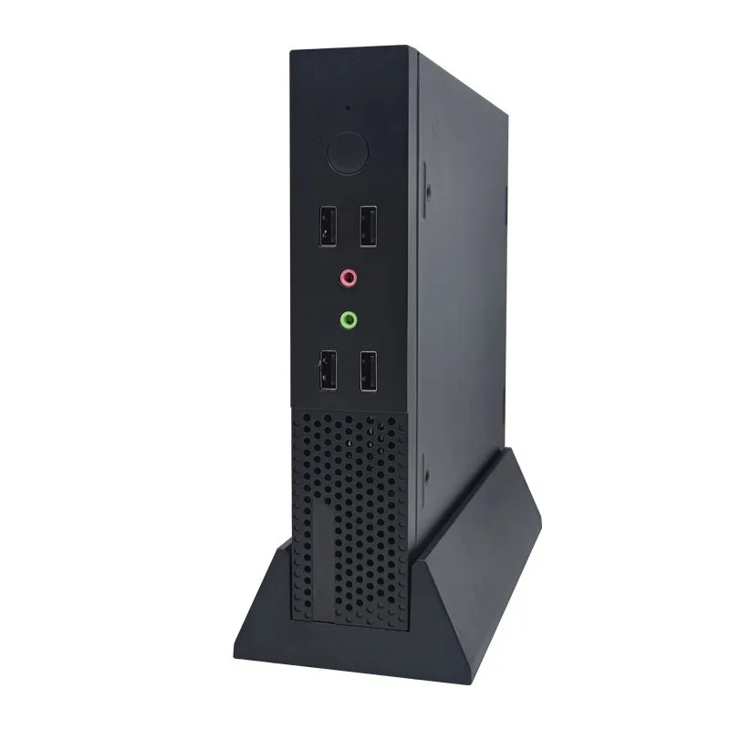 Фото Мини-корпус Thin ITX, тонкий (4 см), бесшумный, для HTPC, промышленного управления, портативный мини-компьютер для офиса, с задним креплением №1
