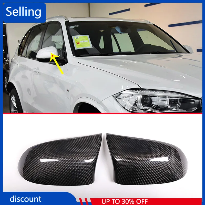 

2 Pcs Rearview Mirror Cap Cover Trim Real Carbon Fiber For BMW X3 f25 X4 F26 X5 F15 X6 F16 2014-2017 Replacement Parts fast