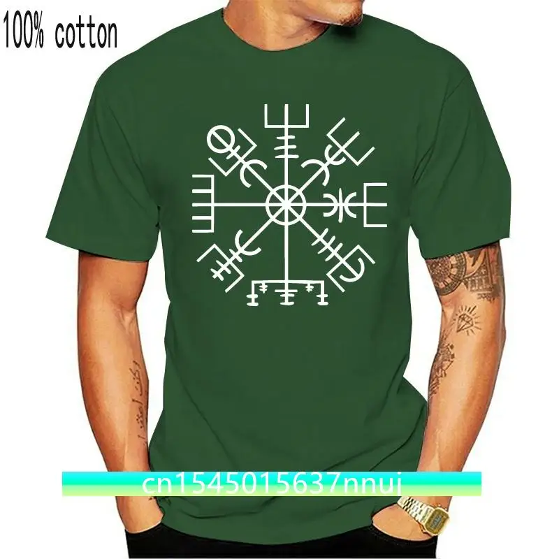 

Vegvisir Viking Compass Symbol Men's T-Shirt Viking Old Norse Scandinavia Metal Short Sleeves New Fashion T-Shirt Men Clothing