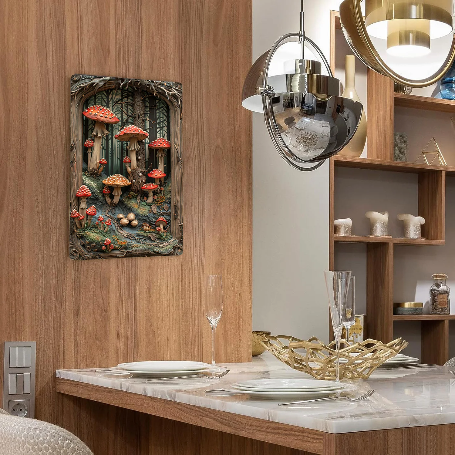 Металлический знак Грибной лес