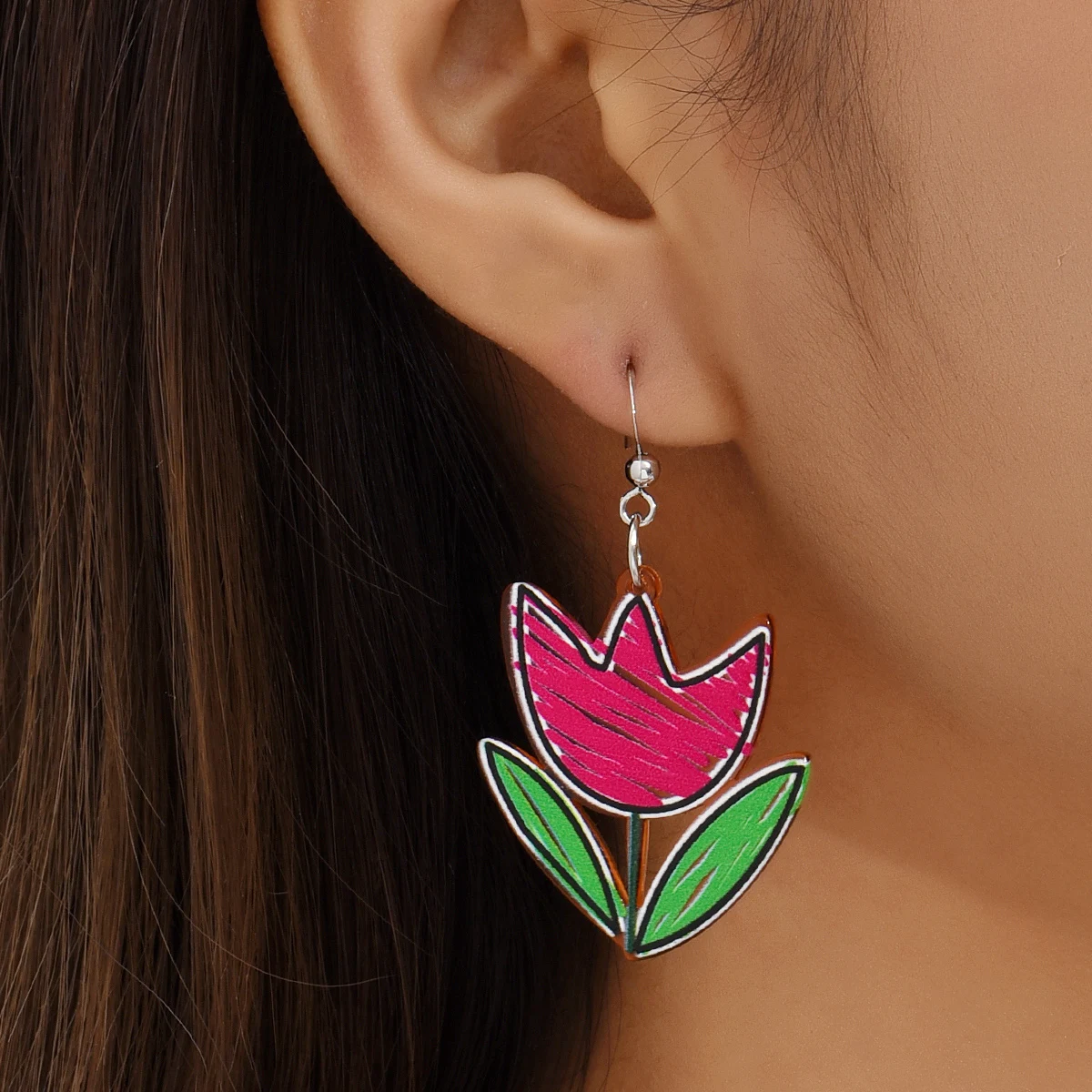 

Earrings For Women Fashion Acrylic Embossed Flower Earrings Trend Jewelry Gift Earrings Punk Jewelry Wedding Female Jewelry Gift