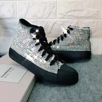 black canvas brand womens shiny shoes spring autumn new casual handtailor silver golden sparkle shoe sneakers 40